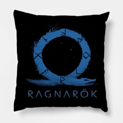 God Of War Ragnarok Blue Throw Pillow Official God Of War Merch