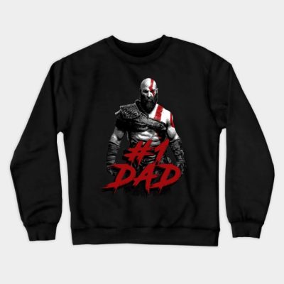 God Of War Kratos Number 1 Dad Crewneck Sweatshirt Official God Of War Merch