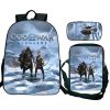 3pcs Set God of War Ragnarok Backpack Kratos Atreus Student Kid Back to School Bookbag Travel - God Of War Merch