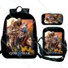 3pcs Set God of War Ragnarok Backpack Kratos Atreus Student Kid Back to School Bookbag Travel 3 - God Of War Merch