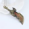 Classic Game God Of War Necklace Sword Blades of Chaos OLYMPUS KRATOS Necklaces Weapons Pendant for 5 - God Of War Merch