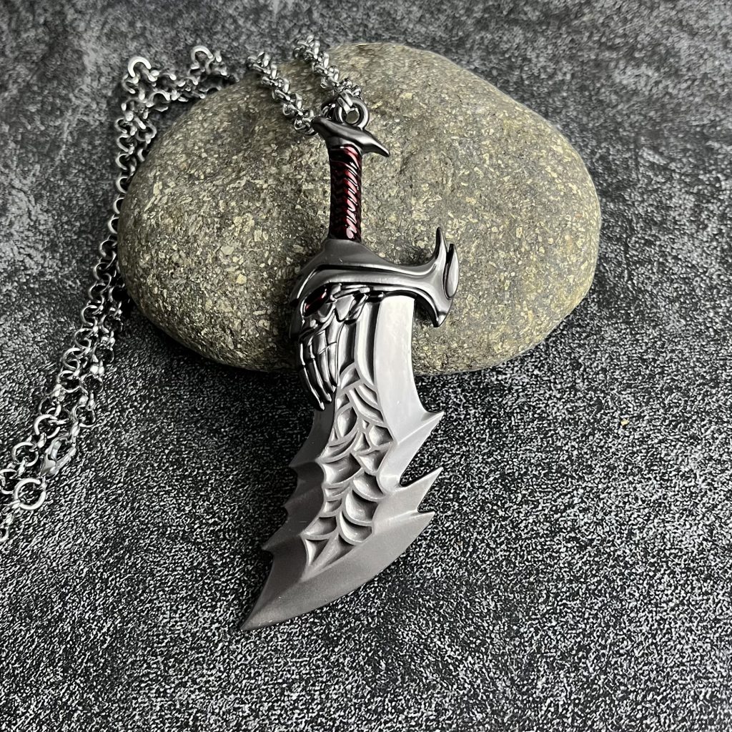 Game God Of War Necklace Sword Blades of Chaos OLYMPUS KRATOS Necklaces Jewelry Classic Weapons Pendant 3 - God Of War Merch