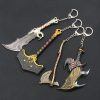 Game God of War 5 Ragnarok Keychains Thor s Hammer Mjolnir Kratos Blades of Exile Leviathan 1 - God Of War Merch