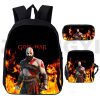 Game God of War Backpacks Women Anime Kratos Handbag 3 Pcs Set School Back Pack for 3 - God Of War Merch