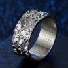 Men s Stainless Steel Buddhist God Of War Wisdom Ring Spiritual Rune Rings For Men Buddha 1 - God Of War Merch