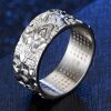 Men s Stainless Steel Buddhist God Of War Wisdom Ring Spiritual Rune Rings For Men Buddha - God Of War Merch