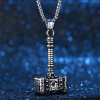 Punk Silver Plated Nordic God of War Hammer Charm Necklace DIY Jewelry Crafts Gift For Men 1 - God Of War Merch