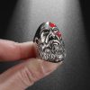 Retro Viking Style God of War Mask Open Ring Men Personality Charm Street Party Accessories 5 - God Of War Merch