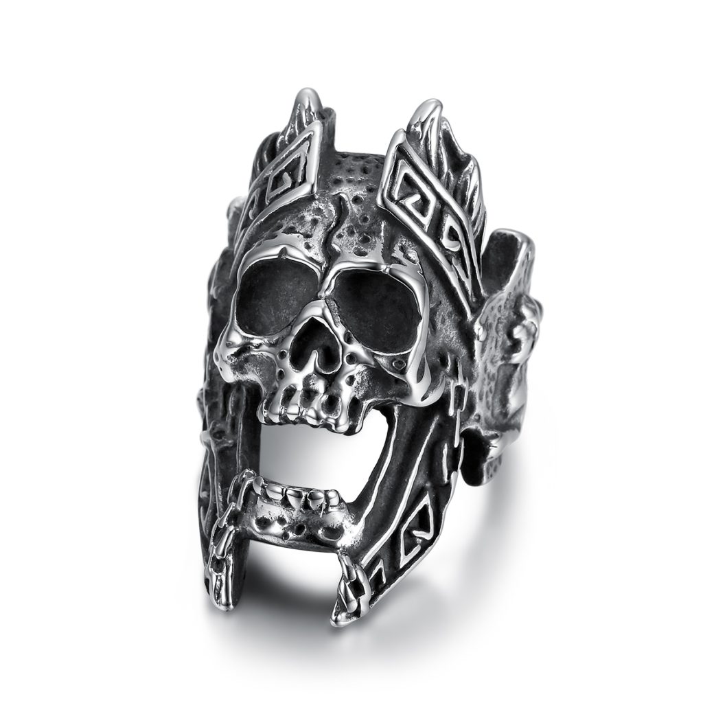 Rock Unique Gods of War Ares Skull Rings Punk Rock Warrior 316L Stainless Steel Ring Mens 4 - God Of War Merch