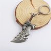 ZRM Fashion God Of War 4 Keychain Kratos Axe Demon Knife Weapons Model Key Chain Chaveiro 2 - God Of War Merch