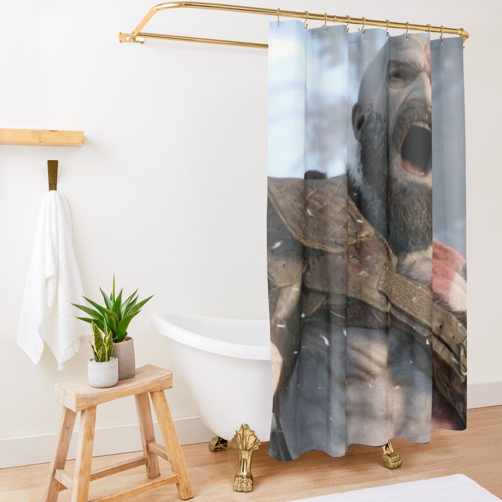 God Of War Kratos Shower Curtain Official God Of War Merch