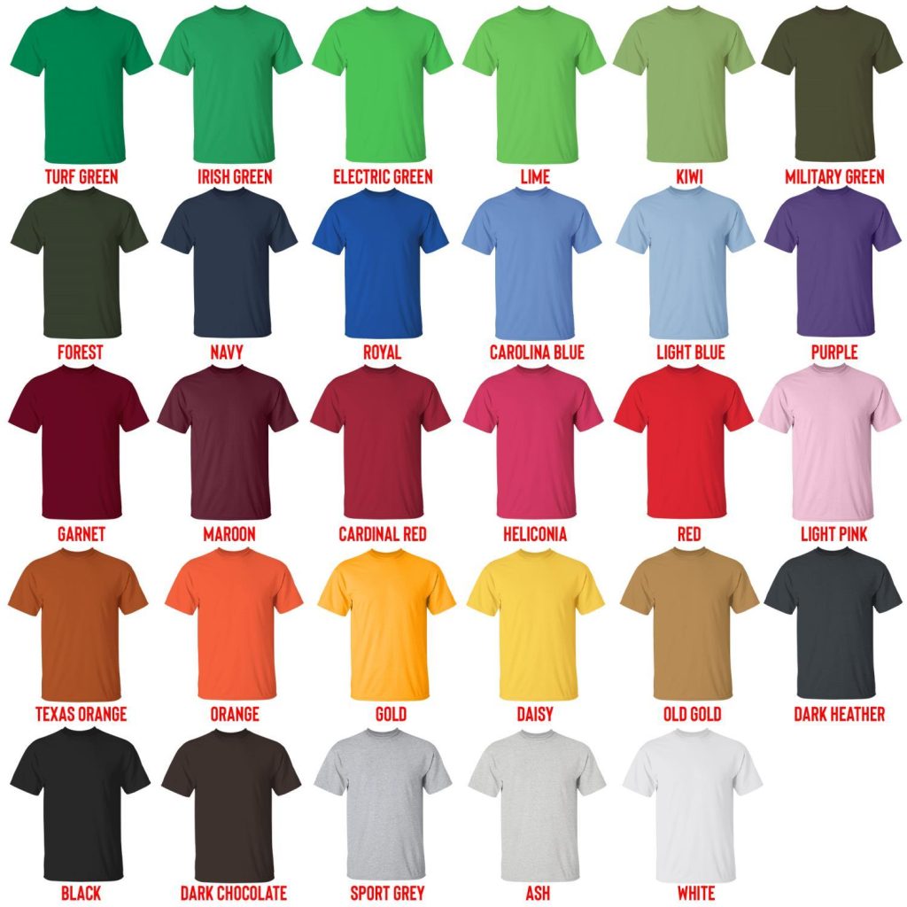 t shirt color chart - God Of War Merch